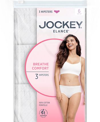 Jockey Women's Elance Breathe Hipster - 3 Pack 10 Silver Fox/spotty  Dot/blushing Rose : Target