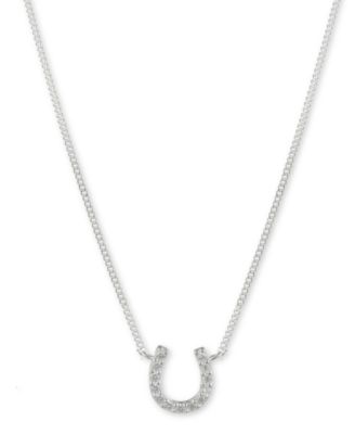 Ralph Lauren Cubic Zirconia Horseshoe Pendant Necklace in Sterling ...