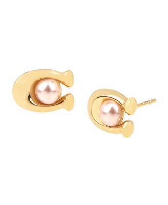 coach pearl earrings