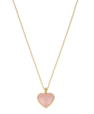 coach heart rose quartz necklace