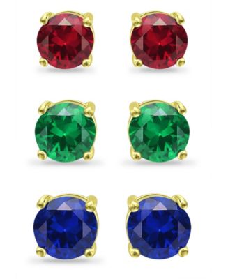 Giani Bernini Lab Grown Green Quartz, Lab Grown Ruby and Simulated Blue ...