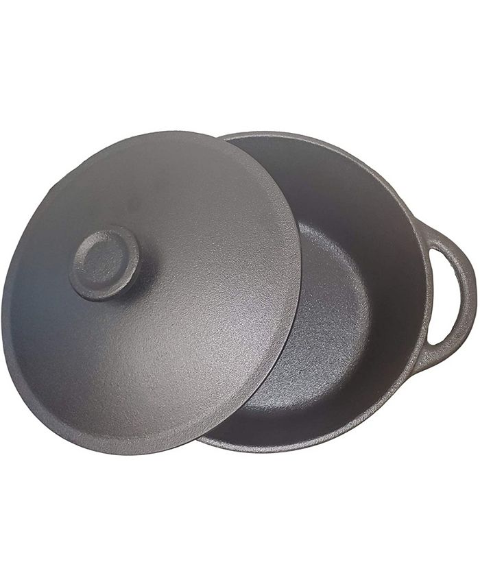 Bruntmor Cast Iron PreSeasoned Pot with Lid and Dual Loop Handle Dutch