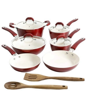 Kenmore Arlington Ceramic Coated Non-stick Cookware Set In Red