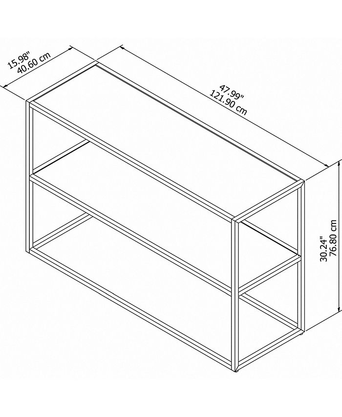 Bush Furniture Anthropology Glass Top Console Table Macy's