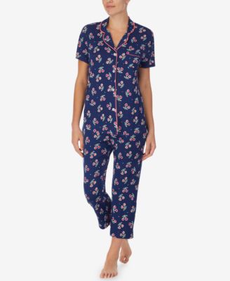 Cuddl Duds - Printed Cropped Pants Pajamas Set