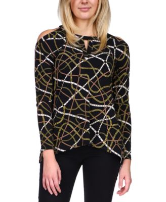 Michael Kors - Printed Cold-Shoulder Top