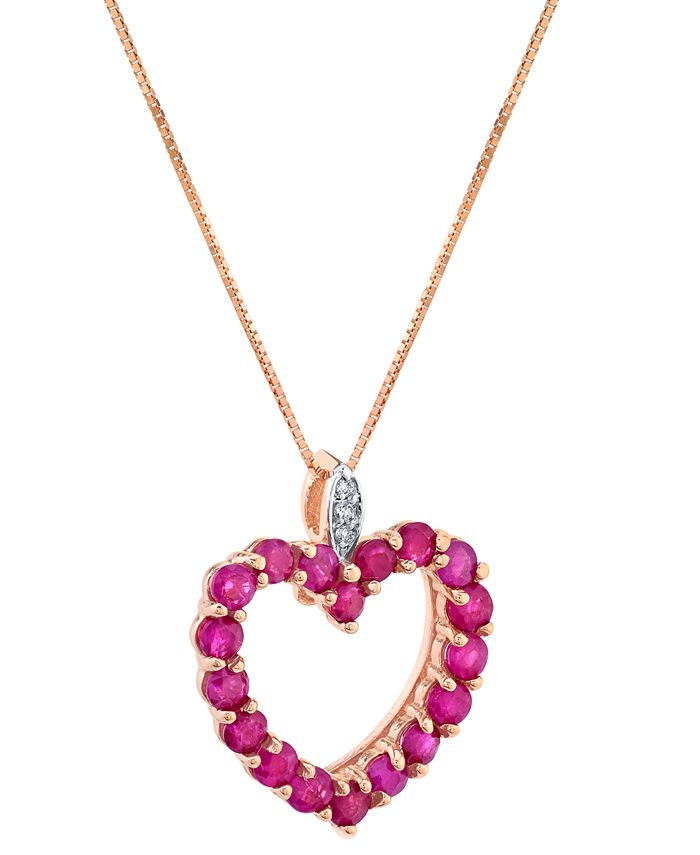 Macy's - Ruby (1-3/4 ct. t.w.) & Diamond Accent 18" Pendant Necklace in 14k Gold