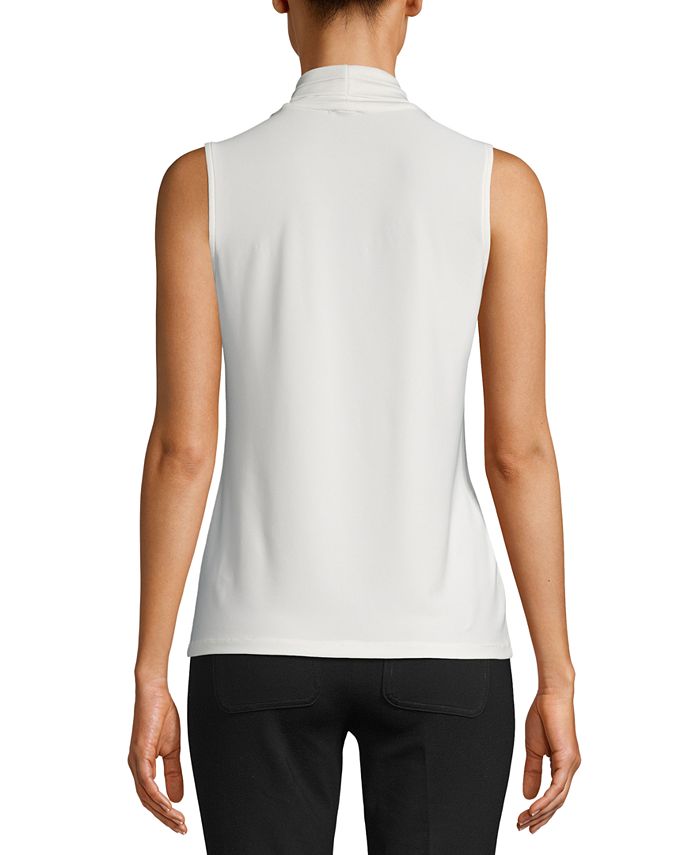 Anne Klein Petite Pleated V-Neck Top - Macy's