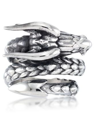 Men's Dragon Coil Ring in Stainless Steel