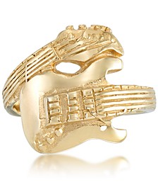 Men's Guitar Ring in Yellow Ion-Plated Stainless Steel 