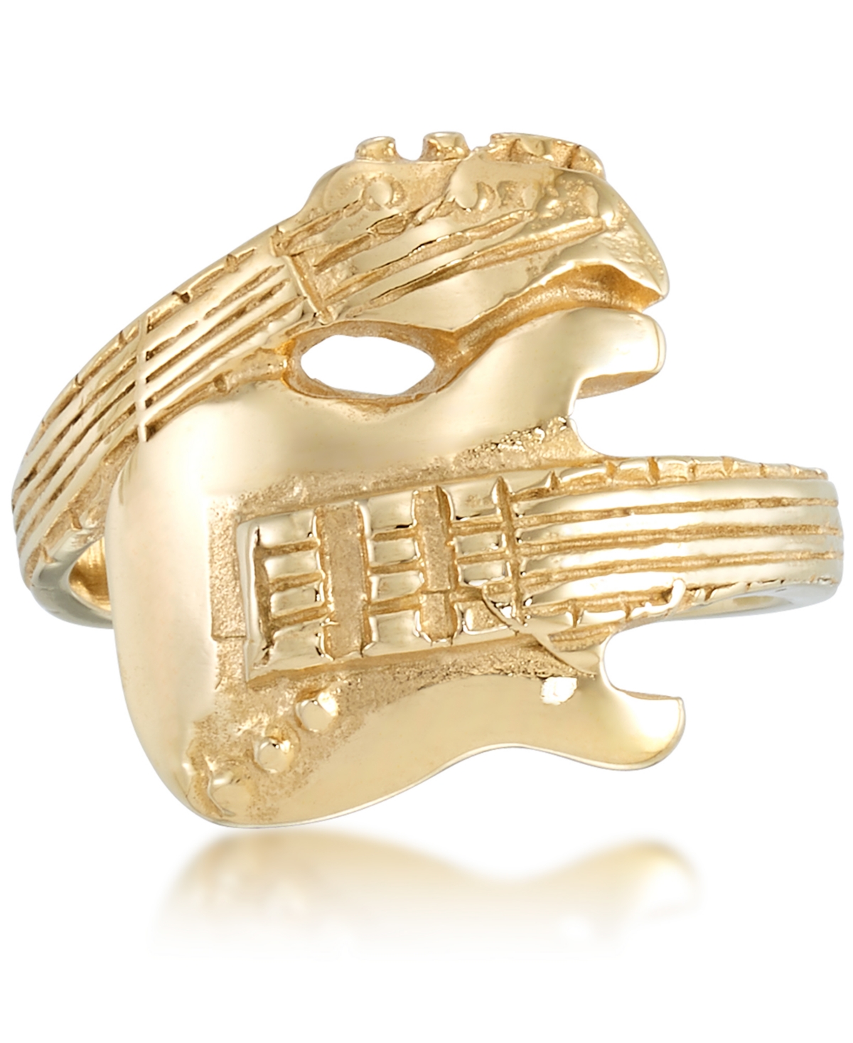 Men's Guitar Ring in Yellow Ion-Plated Stainless Steel - Gold-Tone