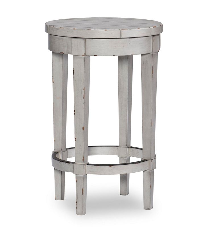 Furniture - Belhaven Wooden Bar Stool in Weathered Plank Finish Wood