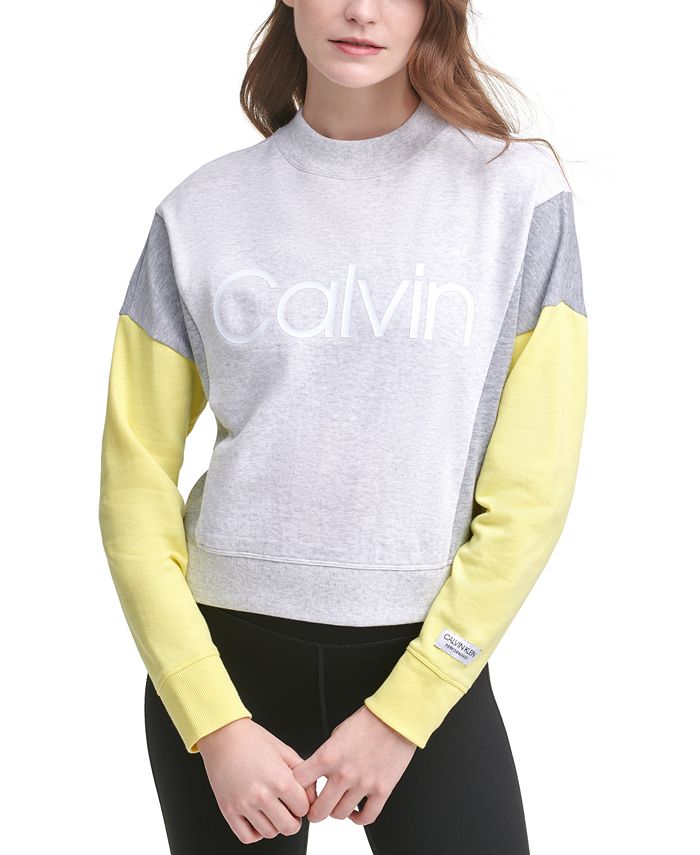 Calvin Klein Colorblocked Active Sweatshirt & Reviews - Tops - Women -  Macy's
