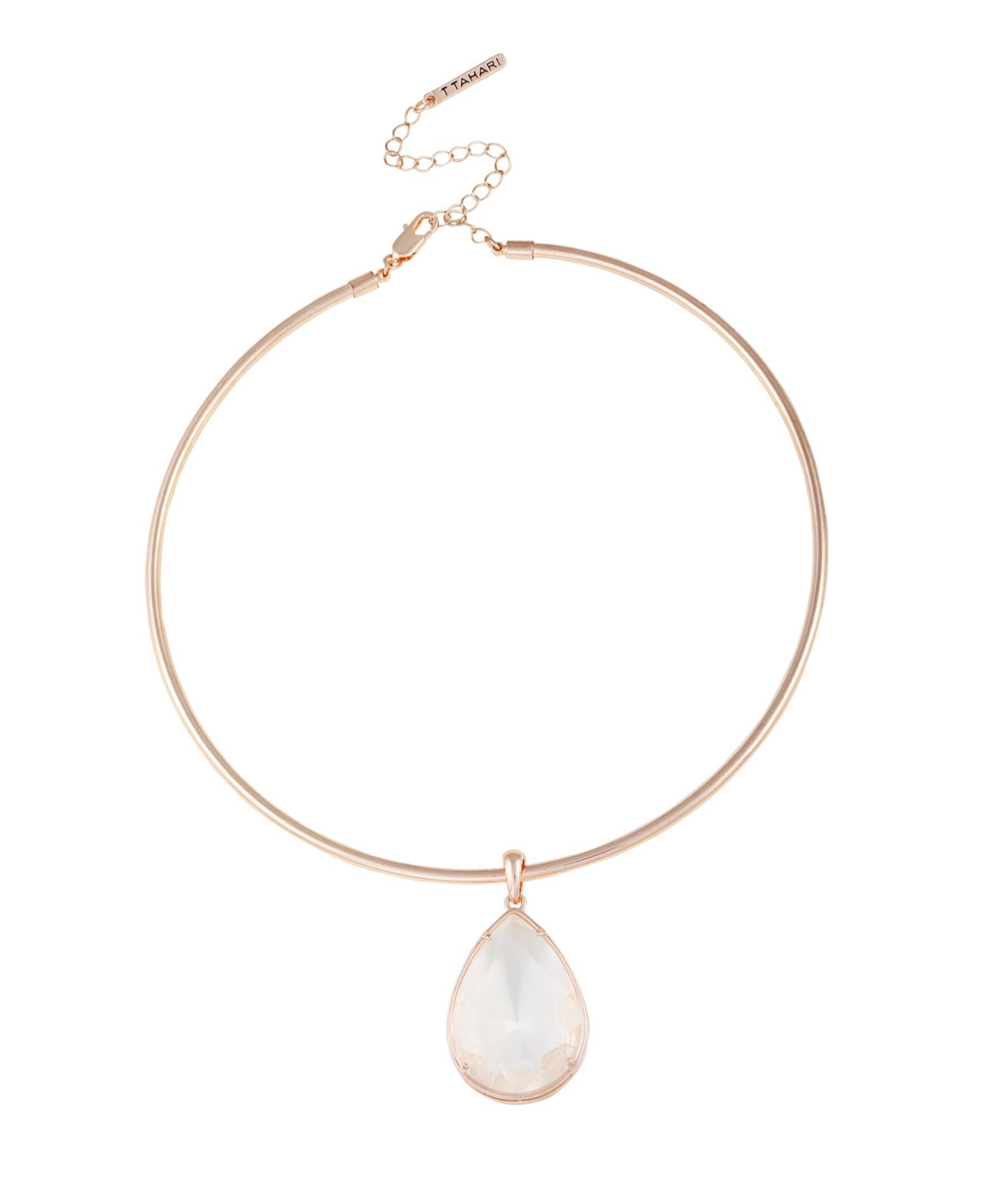 Women's Crystal and Rose Gold-Tone Collar with Pendant - Rose Gold