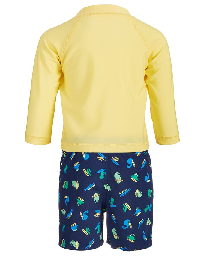 First Impressions Baby Boys 2Pc. Dino Rash Guard & Swim Trunks Set