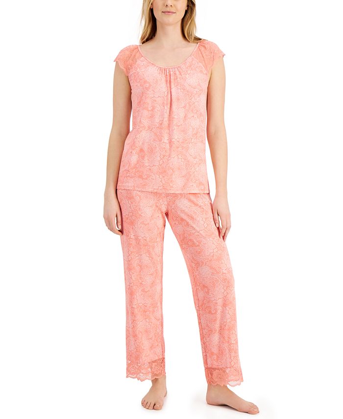 Charter Club Lace-Trim Pajama Set, Created for Macy's & Reviews - All ...