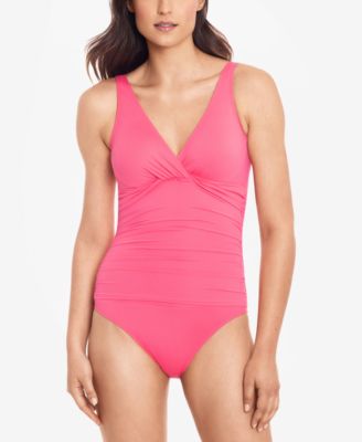Lauren Ralph Lauren - Beach Club Solid Twist Underwire One-Piece Swimsuit