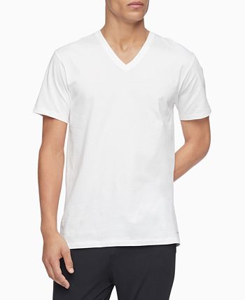 Calvin Klein Men's 3-Pack Cotton Classics Short-Sleeve V-Neck Undershirts -  Macy's