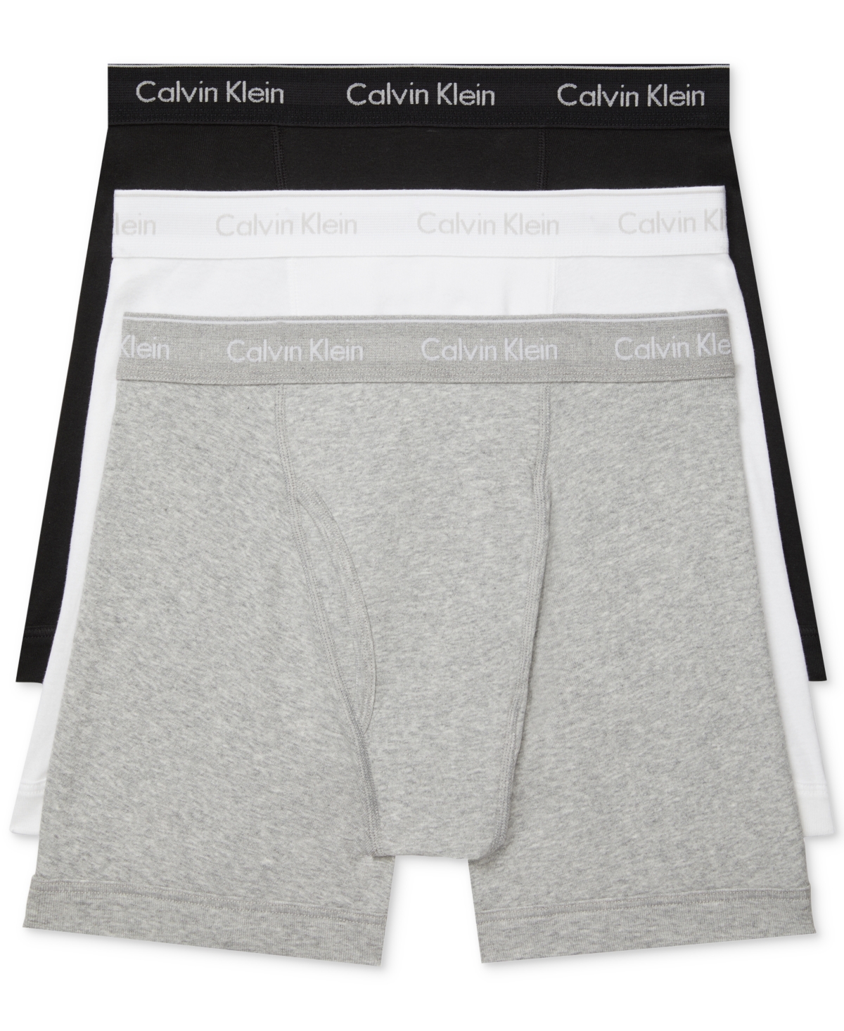 Shop Calvin Klein Men's 3-pack Cotton Classics Boxer Briefs Underwear In Black,white,grey