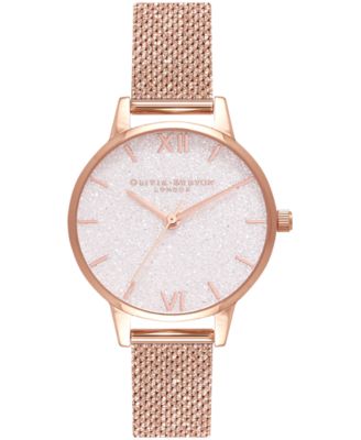 Olivia Burton - Women's Classics Rose Gold-Tone Stainless Steel Mesh Bracelet Watch 30mm