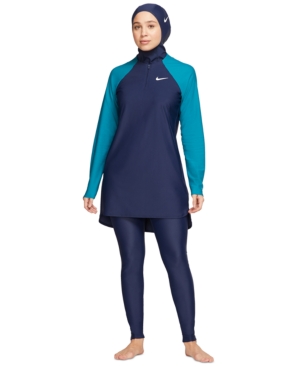 Nike Essential Slim Long Swim Leggings In Midnight Navy