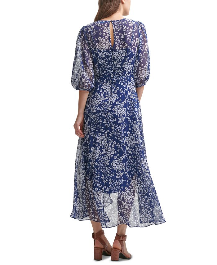 Calvin Klein Floral Chiffon Maxi Dress Long Floral Calvin Klein Chiffon  Maxi Dress Size 10 Black