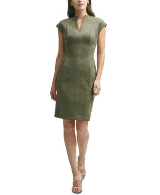 Calvin Klein - Faux-Suede Sheath Dress