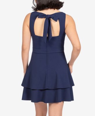 B Darlin Juniors' Bow-Back Tiered Dress, Created For Macy's - Macy's