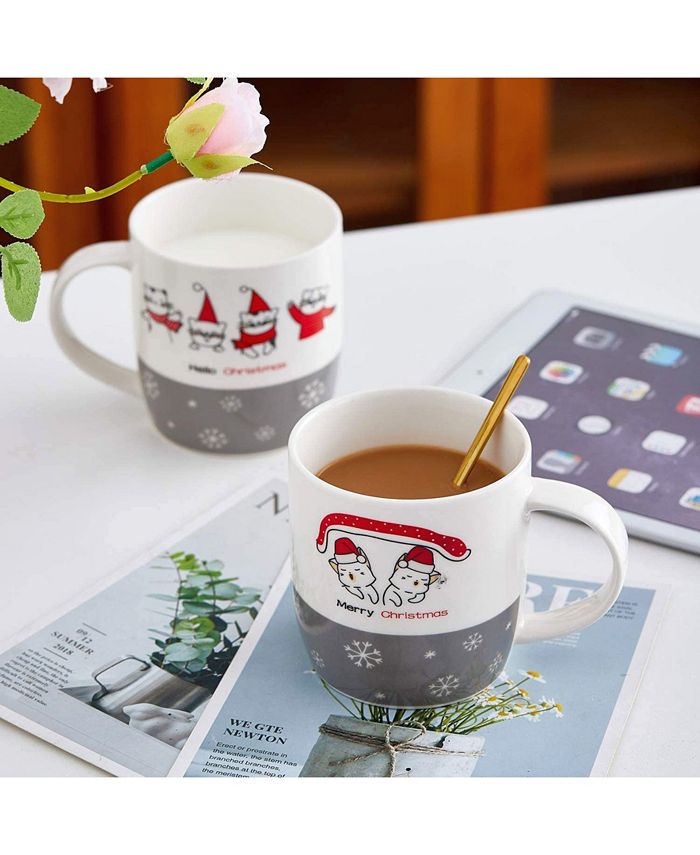 Bruntmor Set 6 Tazze Caffè In Porcellana 12 Oz (354 Ml) - Nero Opaco, Lead Free, Resistente, Lavabile In Lavastoviglie - 5