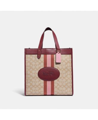 coach field tote signature jacquard