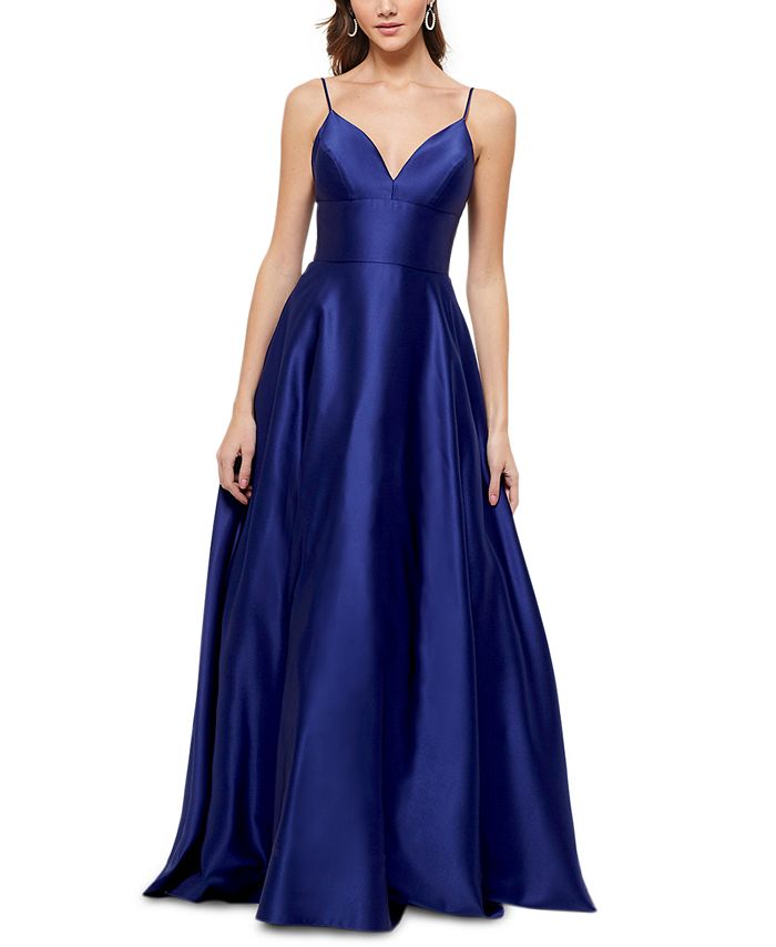 betsy and adam v neck gown