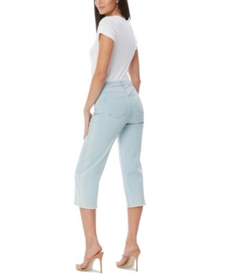 NYDJ Wide-Leg Frayed-Hem Cropped Jeans