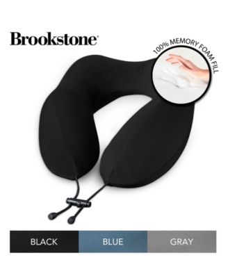 Brookstone - Total Comfort Charcoal-Infused Travel Pillow, Blue