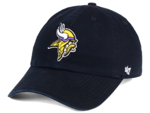 47 Brand Minnesota Vikings Clean Up Cap In Black