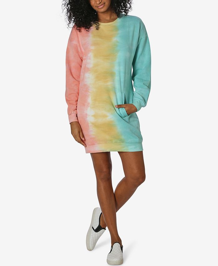 Ultra Flirt Juniors Tie Dyed Sweatshirt Dress Macy s
