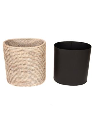 Artifacts Trading Company Oval Waste Basket with Metal Liner