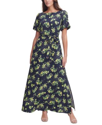 Tommy Hilfiger Puff-Sleeve Twill Maxi Dress - Macy's