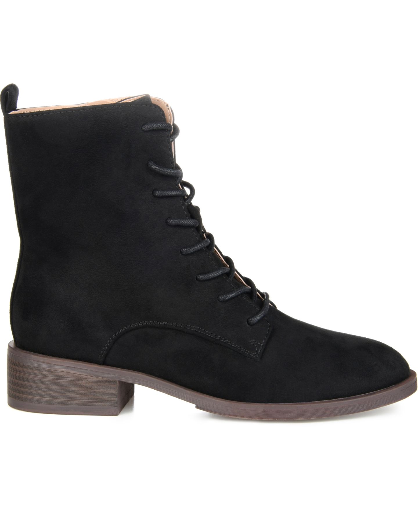 Женские ботинки Journee Collection Vienna Lace Up Stacked Heel Booties, цвет: Чёрный, вариант 1 — фото 2