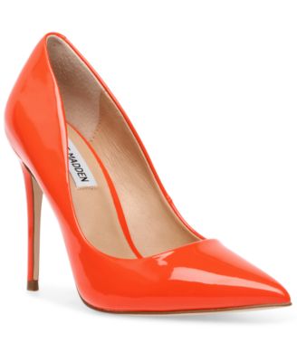 orange pumps heels