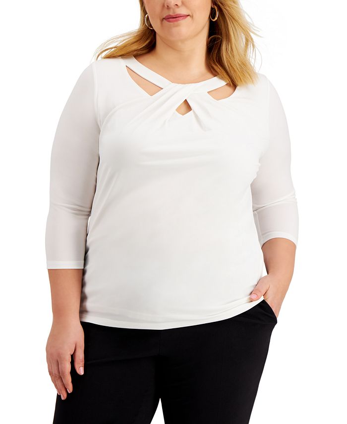 Kasper Plus Size TwistNeck Top Macy's