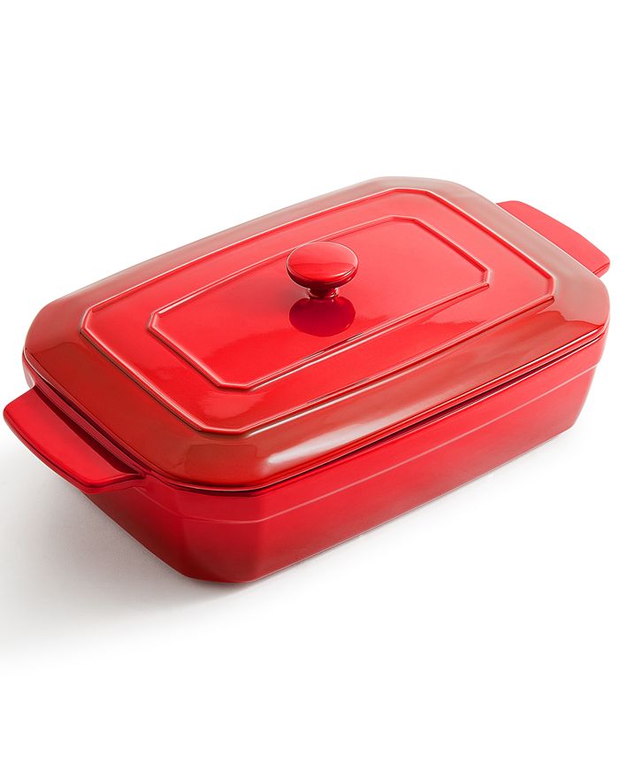 Martha Stewart Collection Stoneware Lasagna Pan with Lid, Created for