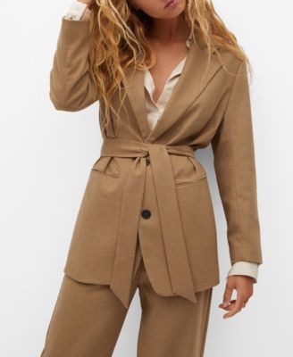 mango belt suit blazer