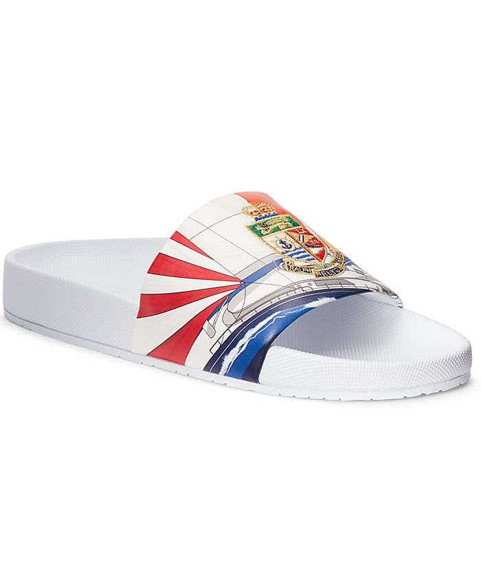 Polo Ralph Lauren Cayson Nautical Crest Slide Sandal u0026 Reviews - All Men's  Shoes - Men - Macy's ralph lauren cayson