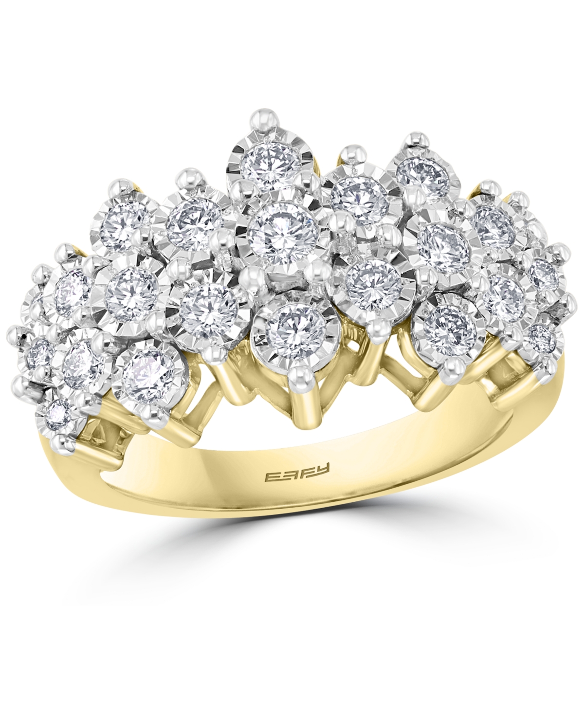 Effy Diamond Cluster Ring (1 ct. t.w.) in 14k White Gold or 14k Yellow & White Gold - Yellow/White Gold