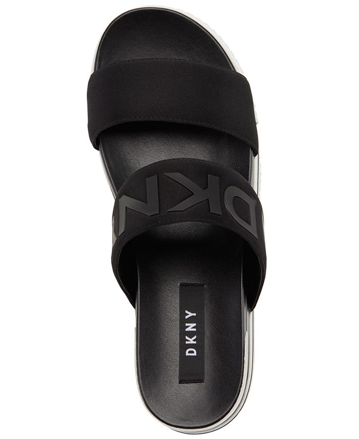 dkny black and white sandals