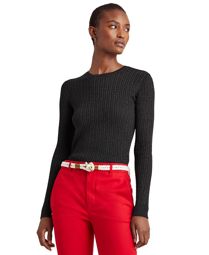 Lauren Ralph Lauren Long Sleeve Metallic Hue Sweater - Macy's