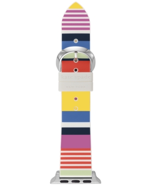 KATE SPADE MULTICOLOR STRIPED SILICONE STRAP FOR APPLE WATCH