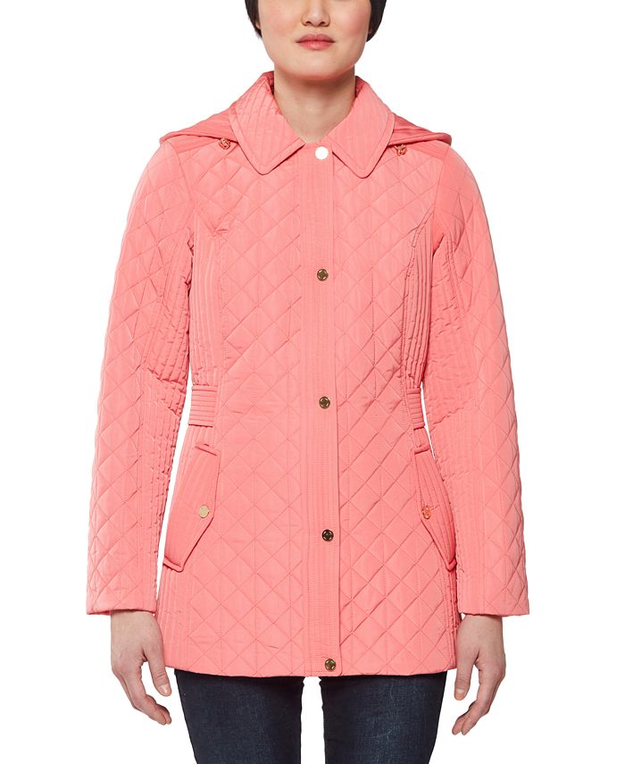 Jones New York WaterResistant Hooded Quilted Jacket & Reviews Coats