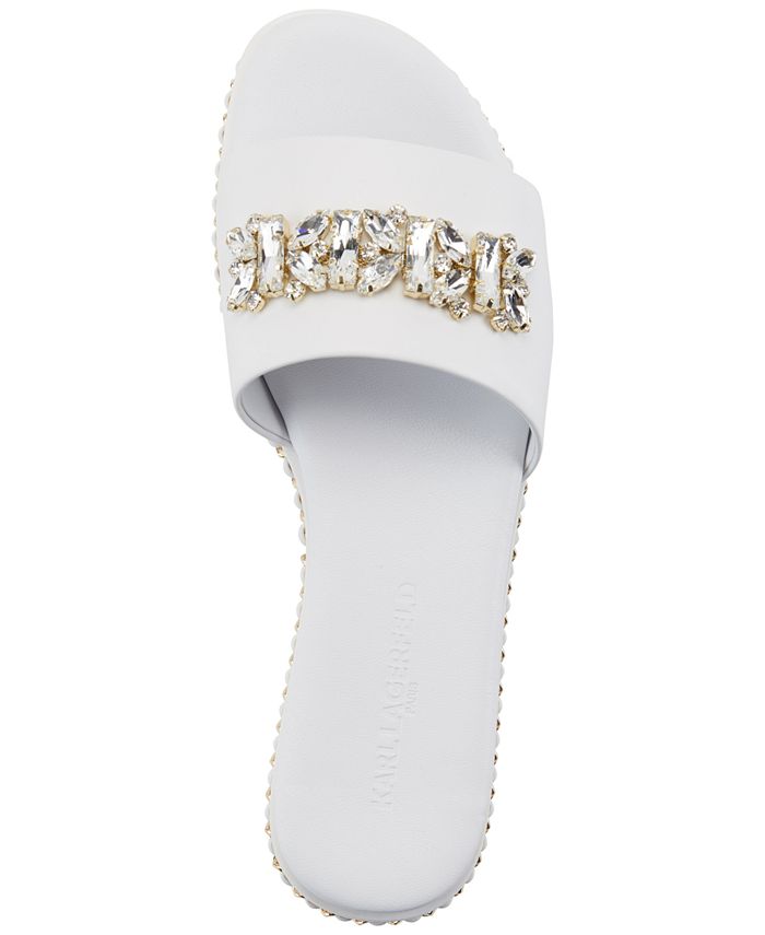 Karl Lagerfeld Paris Women's Bijou Embellished Slide Sandals & Reviews