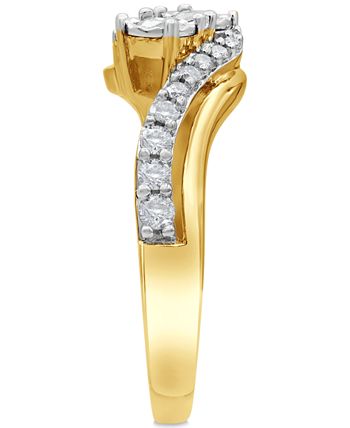 Macy's - Diamond Swirl Bypass Ring (1/2 ct. t.w.) in 10k Gold